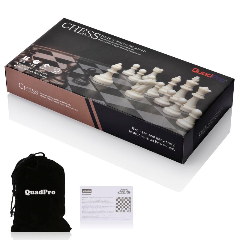 QuadPro Magnetic Travel Chess Set 9.84 Inches with Folding Chess Board Educational Toys for Kids and Adults, 2 Players - Image 4